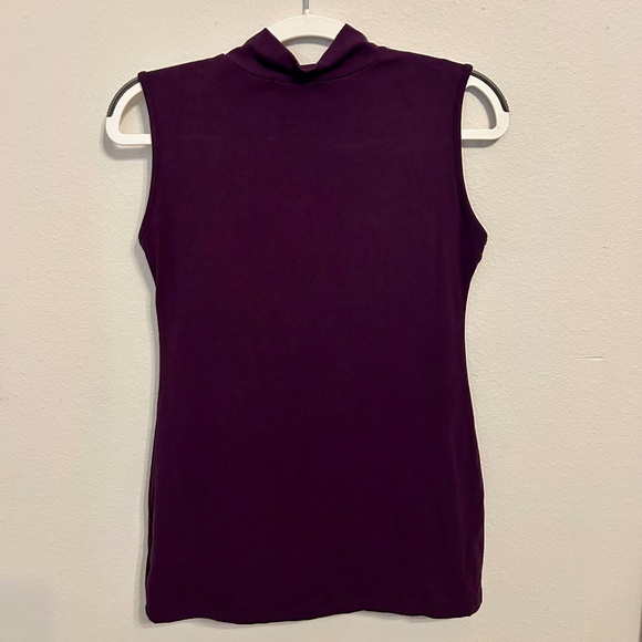 Purple Mock Turtle-neck, Sleeveless Top, NEVER WORN, Size Small - Picture 2 of 7